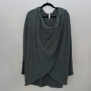 ATHLETA Shirt Womens XL Green Purana Wrap Hoodie Sweatshirt Casual